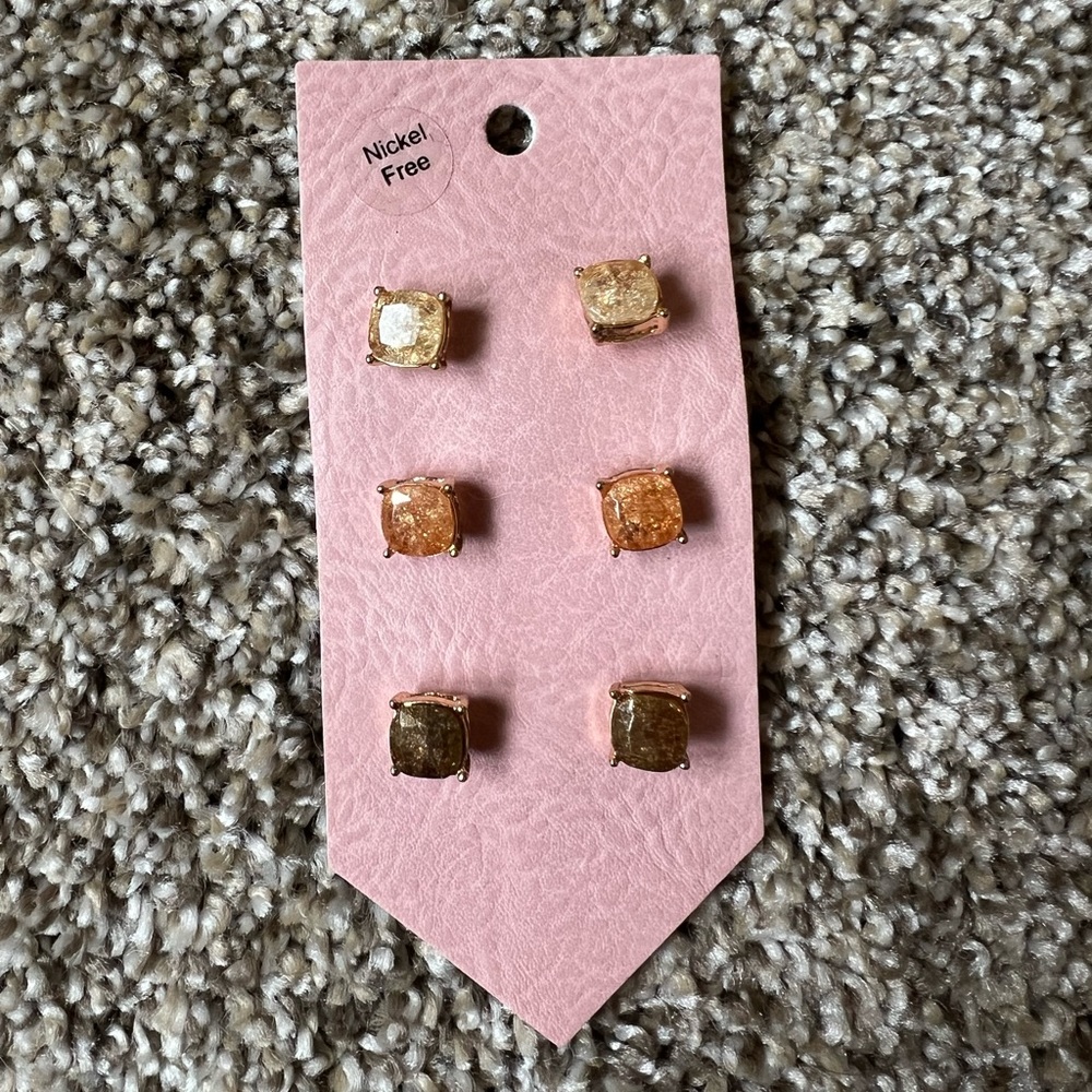 Stud Earrings Set of 3